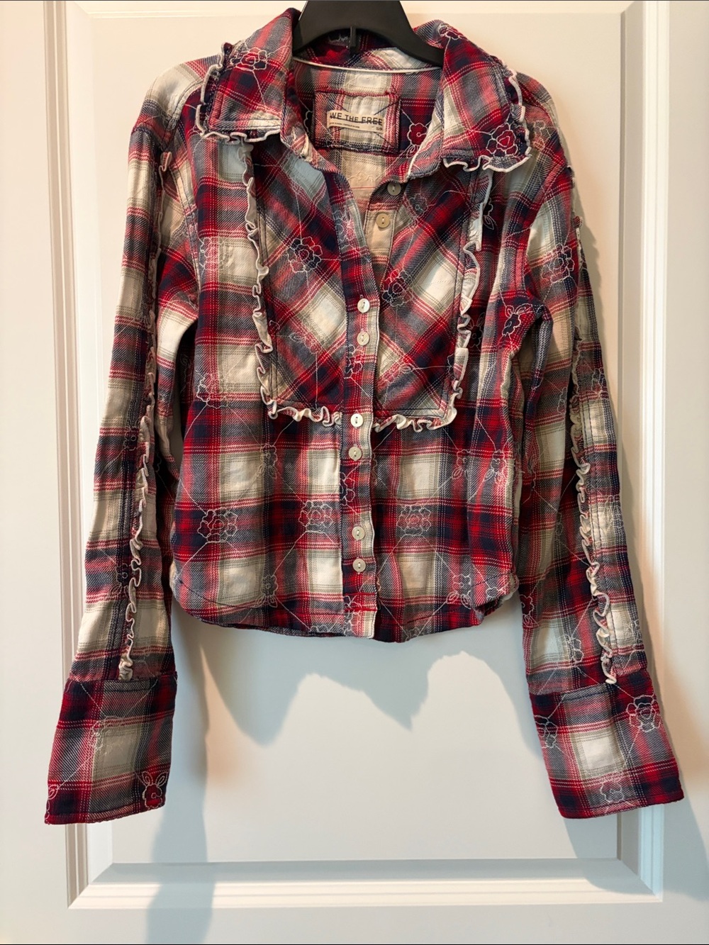 NWOT Free People Georgia Plaid Shirt - Picture 5 of 8